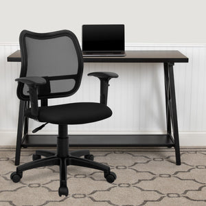 English Elm Commercial Grade Mid-Back Mesh Swivel Task Office Chair with Adjustable Arms