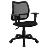 English Elm Commercial Grade Mid-Back Mesh Swivel Task Office Chair with Adjustable Arms