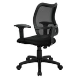 English Elm Commercial Grade Mid-Back Mesh Swivel Task Office Chair with Adjustable Arms