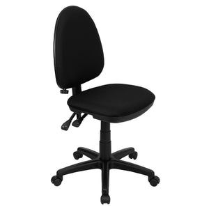 English Elm Commercial Grade Mid-Back Fabric Multifunction Swivel Ergonomic Task Office Chair with Adjustable Lumbar Support