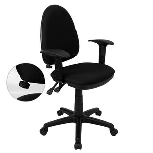 English Elm Commercial Grade Mid-Back Fabric Multifunction Swivel Ergonomic Task Office Chair with Adjustable Lumbar Support & Arms