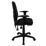 English Elm Commercial Grade Mid-Back Fabric Multifunction Swivel Ergonomic Task Office Chair with Adjustable Lumbar Support & Arms