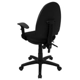 English Elm Commercial Grade Mid-Back Fabric Multifunction Swivel Ergonomic Task Office Chair with Adjustable Lumbar Support & Arms