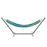 English Elm 2 Person Hammock with Stand and Premium Carry Bag, Cotton Hammock with Space Saving Steel Stand, 450 LBS. Static Weight Capacity,