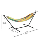 English Elm 2 Person Hammock with Stand and Premium Carry Bag, Cotton Hammock with Space Saving Steel Stand, 450 LBS. Static Weight Capacity,