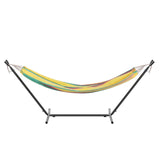 English Elm 2 Person Hammock with Stand and Premium Carry Bag, Cotton Hammock with Space Saving Steel Stand, 450 LBS. Static Weight Capacity,