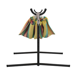 English Elm 2 Person Hammock with Stand and Premium Carry Bag, Cotton Hammock with Space Saving Steel Stand, 450 LBS. Static Weight Capacity,