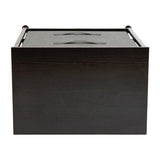 English Elm 2 Drawer Wood Top Nightstand Storage Organizer with Cast Iron Frame and Dark Gray Easy Pull Fabric Drawers