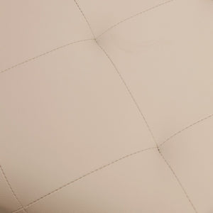 English Elm 30" Square LeatherSoft Tufted Ottoman with Metal Frame, LeatherSoft/Black Frame