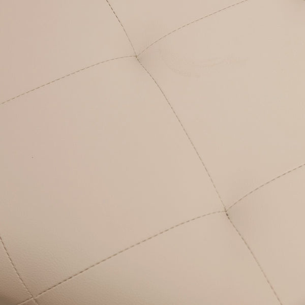 English Elm 30" Square LeatherSoft Tufted Ottoman with Metal Frame, LeatherSoft/Black Frame