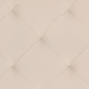 English Elm 30" Square LeatherSoft Tufted Ottoman with Metal Frame, LeatherSoft/Black Frame