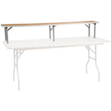 English Elm Commercial Grade 72'' x 12'' x 12'' Birchwood Bar Top Riser with Silver Legs