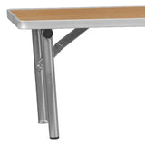 English Elm Commercial Grade 72'' x 12'' x 12'' Birchwood Bar Top Riser with Silver Legs