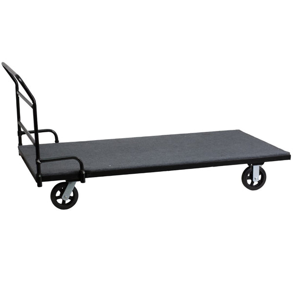 English Elm Commercial Grade Folding Table Dolly with Carpeted Platform for Rectangular Tables