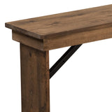 English Elm Commercial Grade Series 40'' x 12'' Solid Pine Folding Farm Bench