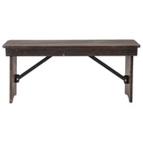 English Elm Commercial Grade 40'' x 12'' Solid Pine Folding Farm Bench