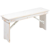 English Elm Commercial Grade Series 40" x 12" Solid Pine Folding Farm Bench