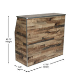 English Elm Commercial Grade 4' Wood Plank Laminate Foldable Bar - Portable Event Bar