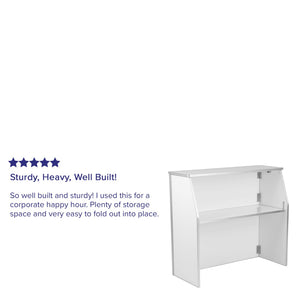 English Elm Commercial Grade 4' Laminate Foldable Bar - Portable Event Bar