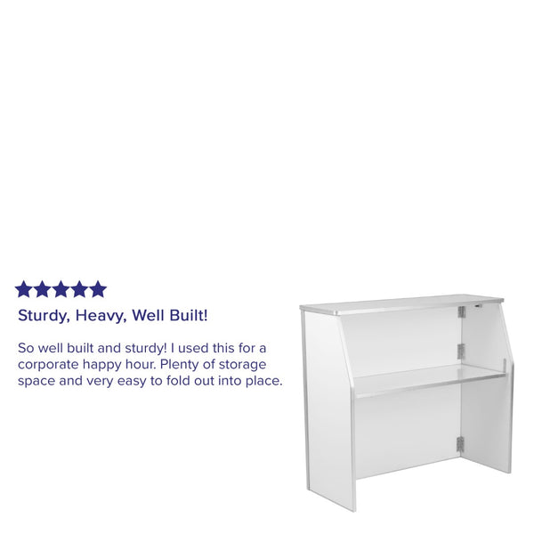 English Elm Commercial Grade 4' Laminate Foldable Bar - Portable Event Bar