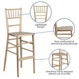 English Elm Commercial Grade Series Wood Chiavari Barstool