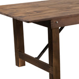 English Elm Commercial Grade Series 9' x 40" Rectangular Solid Pine Folding Farm Table