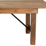 English Elm Commercial Grade Series 9' x 40" Rectangular Solid Pine Folding Farm Table