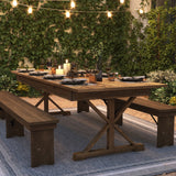 English Elm Commercial Grade 9' x 40" Rectangular Solid Pine Folding Farm Table with X Legs