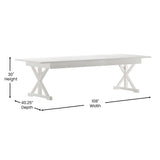 English Elm Commercial Grade 9' x 40" Rectangular Solid Pine Folding Farm Table with X Legs