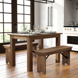 English Elm Commercial Grade 46" x 30" Rectangular Solid Pine Farm Dining Table