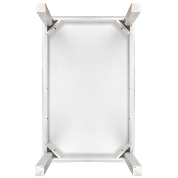 English Elm Commercial Grade Series 46" x 30" Rectangular Solid Pine Farm Dining Table