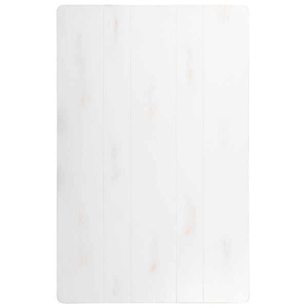 English Elm Commercial Grade Series 46" x 30" Rectangular Solid Pine Farm Dining Table