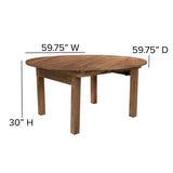 English Elm Commercial Grade Series Round Dining Table | Farm Inspired, Rustic & Antique Pine Dining Room Table