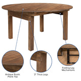 English Elm Commercial Grade Series Round Dining Table | Farm Inspired, Rustic & Antique Pine Dining Room Table