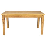 English Elm Commercial Grade 60" x 38" Rectangular Solid Pine Farm Dining Table