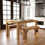 English Elm Commercial Grade 60" x 38" Rectangular Solid Pine Farm Dining Table