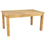 English Elm Commercial Grade 60" x 38" Rectangular Solid Pine Farm Dining Table