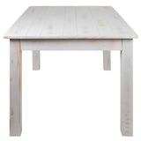 English Elm Commercial Grade Series 60" x 38" Rectangular Solid Pine Farm Dining Table