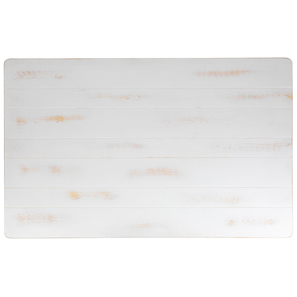 English Elm Commercial Grade Series 60" x 38" Rectangular Solid Pine Farm Dining Table