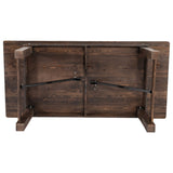 English Elm Commercial Grade 7' x 40" Rectangular Antique Rustic Solid Pine Folding Farm Table