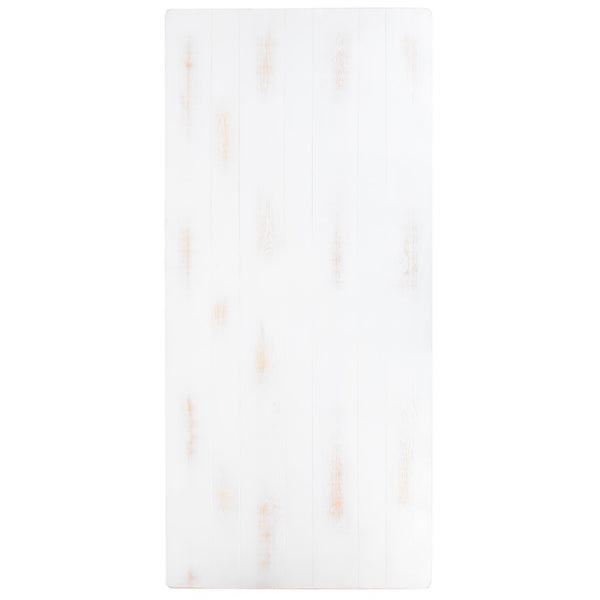 English Elm Commercial Grade Series 7' x 40" Rectangular Solid Pine Folding Farm Table