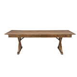 English Elm Commercial Grade 7' x 40" Rectangular Solid Pine Folding Farm Table with X Legs