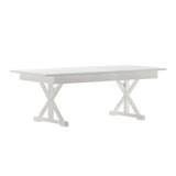 English Elm Commercial Grade 7' x 40" Rectangular Solid Pine Folding Farm Table with X Legs