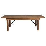 English Elm Commercial Grade Series 8' x 40" Rectangular Solid Pine Folding Farm Table