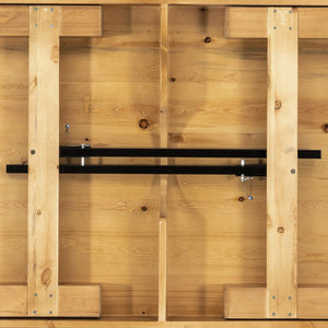 English Elm Commercial Grade 8' x 40" Rectangular Antique Rustic Solid Pine Folding Farm Table