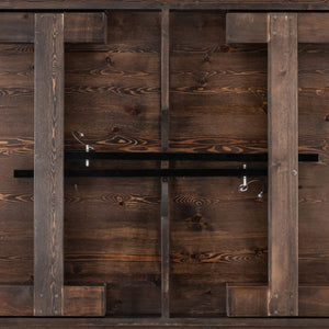 English Elm Commercial Grade 8' x 40" Rectangular Antique Rustic Solid Pine Folding Farm Table