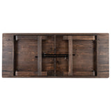 English Elm Commercial Grade 8' x 40" Rectangular Antique Rustic Solid Pine Folding Farm Table