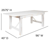 English Elm Commercial Grade Series 8' x 40" Rectangular Solid Pine Folding Farm Table