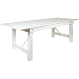 English Elm Commercial Grade Series 8' x 40" Rectangular Solid Pine Folding Farm Table