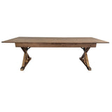 English Elm Commercial Grade 8' x 40" Rectangular Solid Pine Folding Farm Table with X Legs